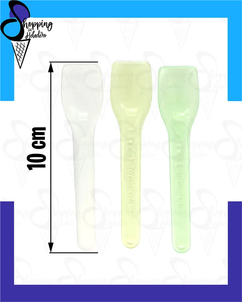 Cucharita plástica para degustación de helado de 10 cm