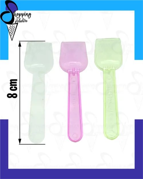 cucharita pala corta para helados de 8 cm en colores translúcidos, Avellaneda, Zona Sur, Buenos Aires, Argentina