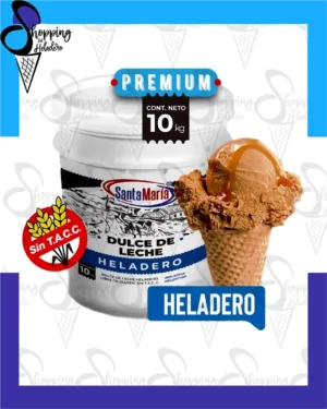 Dulce de Leche Heladero Santa María x 10kg sin T.A.C.C., envase premium para heladerías y pastelerías en Zona Sur, Provincia de Buenos Aires, Argentina