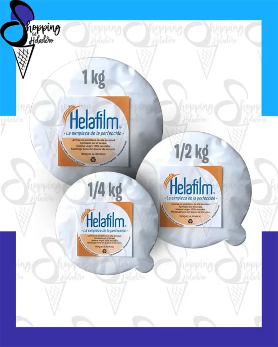 láminas separadoras circulares Helafilm para potes de helado artesanal, disponibles en tamaños 1/4 kg, 1/2 kg y 1 kg, Shopping del Heladero, Lanús Este, Zona Sur, Buenos Aires, Argentina