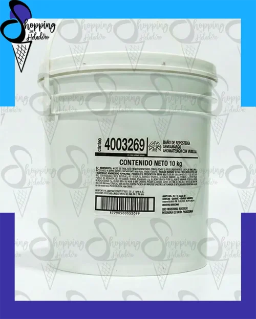 Baño semiamargo para heladerías Aguila en balde de 10 kg. Insumo de Shopping del Heladero en Zona Sur.