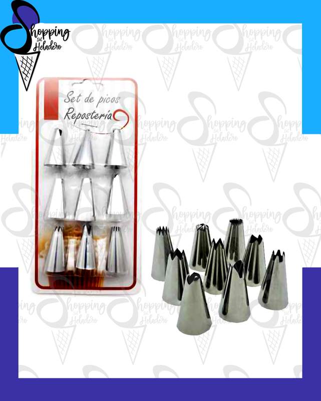 set de 9 picos para pasteleria