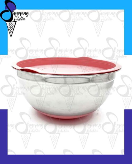 Bowl de acero inoxidable de 26 cm con tapa y base de silicona de Shopping del Heladero en Zona Sur, Buenos Aires.