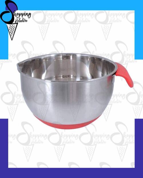 bowl de acero inoxidable Cristal Rock de 24 cm con asa y base de silicona, de Shopping del Heladero en Zona Sur, Buenos Aires.