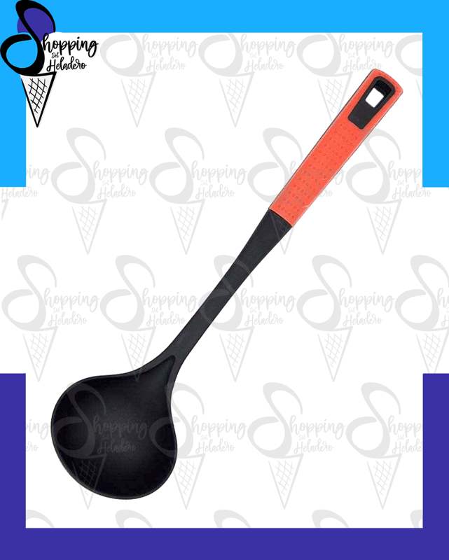 Cucharon nylon Crystal Rock de 35 cm con mango rojo para cocina, de Shopping del Heladero en Zona Sur, Buenos Aires.