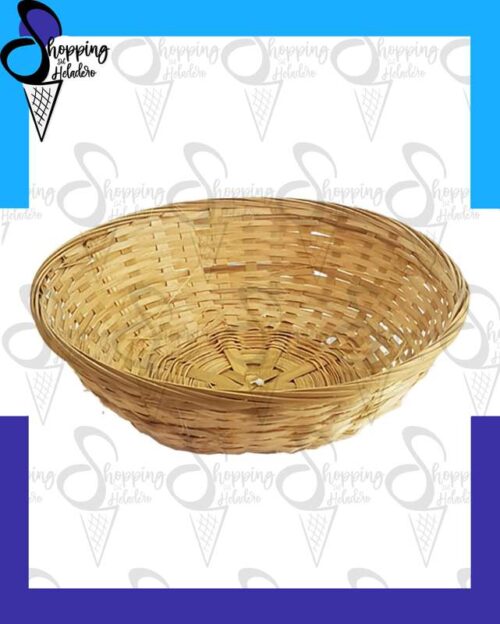 canasta mimbre redonda de 22 cm de diámetro para pan, de Shopping del Heladero en Zona Sur, Buenos Aires.