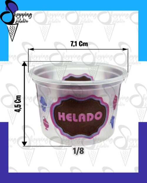 Tacita helado 30cc de plástico para heladerías, un insumo de Shopping del Heladero en Zona Sur, Buenos Aires.