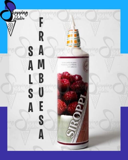 Salsa de Frambuesa Ghelco Siroppi para veteado de helados y decoración de postres en Shopping del Heladero, Zona Sur.