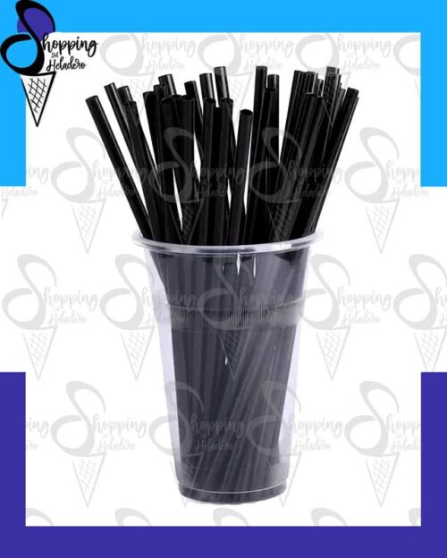 Sorbete negro XL de plástico para heladerías y licuados, pack de 1000 unidades en Shopping del Heladero, Zona Sur.