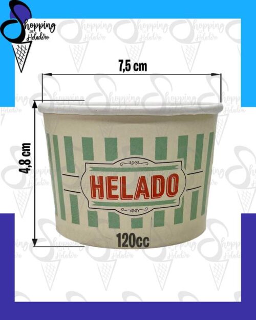 TACITA POLIPAPEL PARA HELADOS 120cc