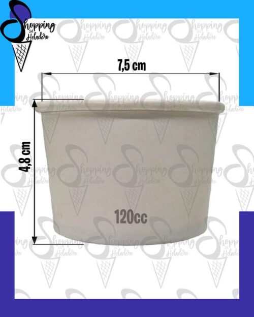 TACITA POLIPAPEL PARA HELADOS 120cc