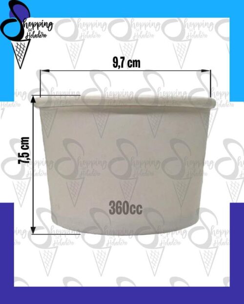 TACITA POLIPAPEL PARA HELADOS 360cc
