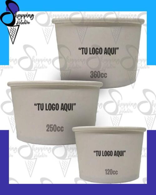 TACITA POLIPAPEL PARA HELADOS 250cc