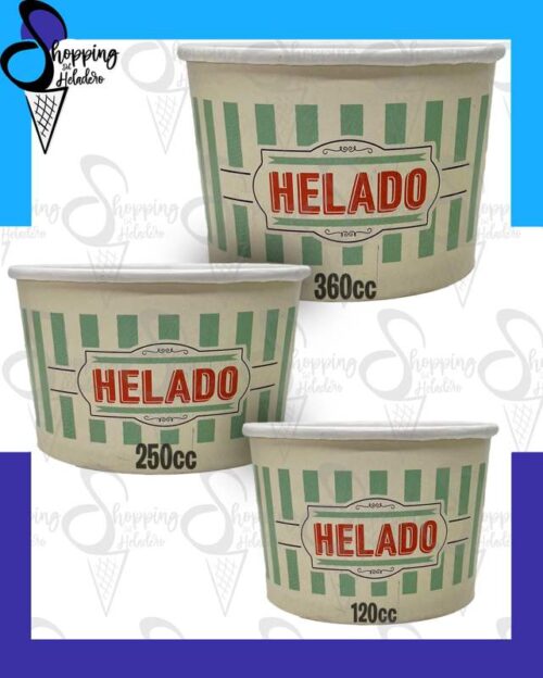 TACITA POLIPAPEL PARA HELADOS 250cc