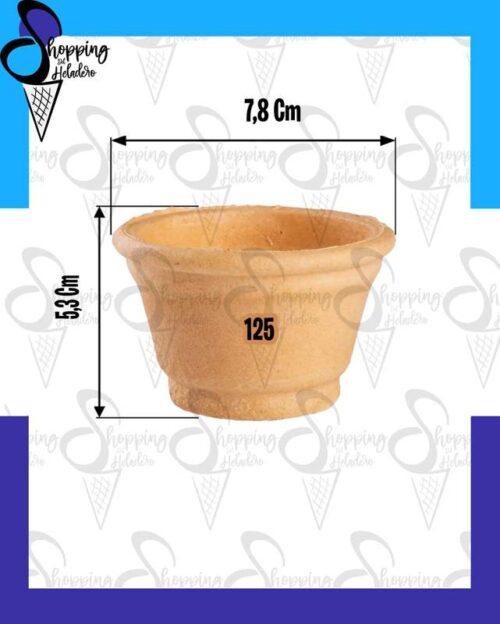 TAZA 125 tacita de pasta n°125 crocante para helado, caja por 174 unidades en Shopping del Heladero, Zona Sur, Buenos Aires.