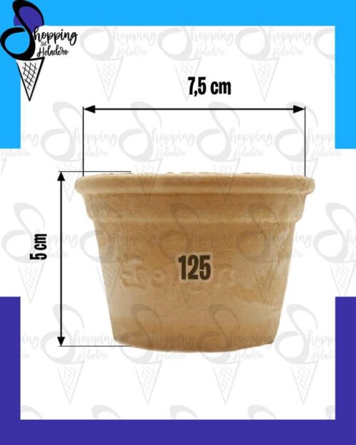 tacita de pasta n°125 crocante para helado, caja por 174 unidades en Shopping del Heladero, Zona Sur, Buenos Aires.