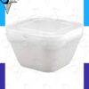 Pote térmico cuadrado de 1/4 kg para helado con tapa, marca Estisol Isopor, de Shopping del Heladero en Zona Sur.