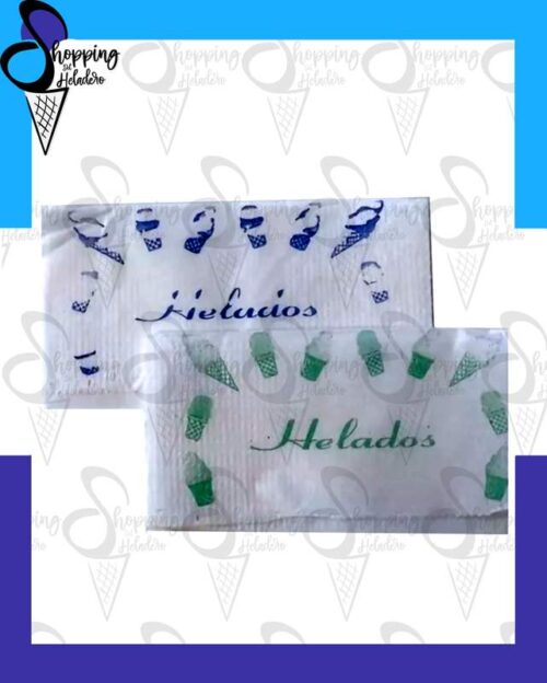 servilletas zig zag con logo genérico o personalizado, insumo esencial de Shopping del Heladero en Zona Sur, Buenos Aires.