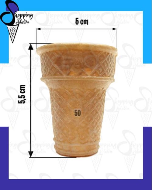 Vaso comestible de pasta N50 marca Erevan por 450 unidades, de Shopping del Heladero en Zona Sur, Buenos Aires.