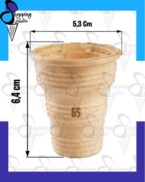 Vaso de pasta 65 térmico de telgopor para helado en Shopping del Heladero, Zona Sur, Buenos Aires.