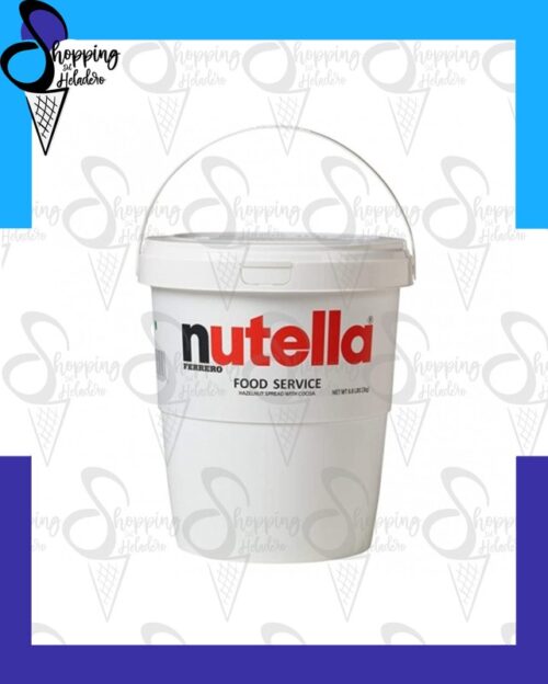 Nutella en balde por 3kg de Ferrero para heladerías, disponible en Shopping del Heladero, Zona Sur, Buenos Aires.
