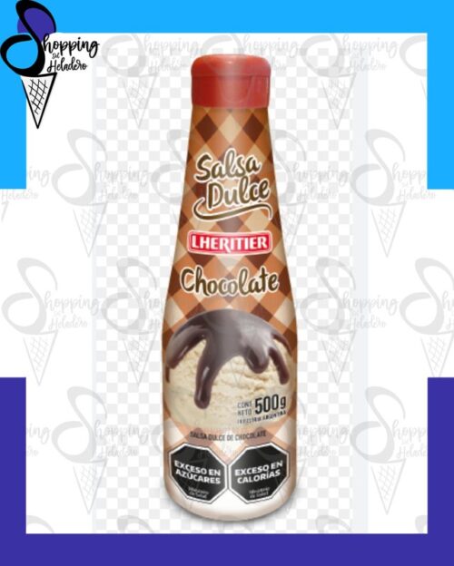 Salsa chocolate lerithier en botella de 500 cc para helados y postres en Zona Sur, Buenos Aires.