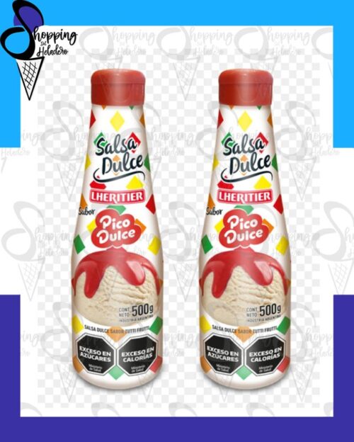 Salsa pico dulce Lheritier en botella de 500 cc para helados y postres en Zona Sur, Buenos Aires.
