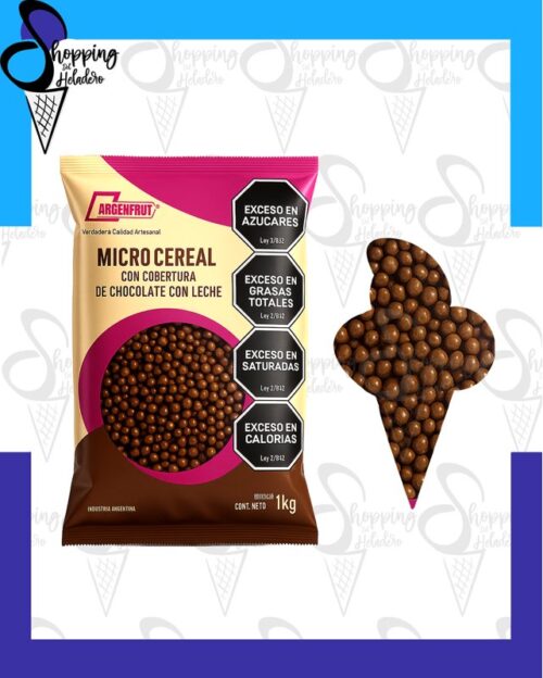 Cereal chocolate con leche Argentfrut en Shopping del Heladero, Zona Sur, Buenos Aires.