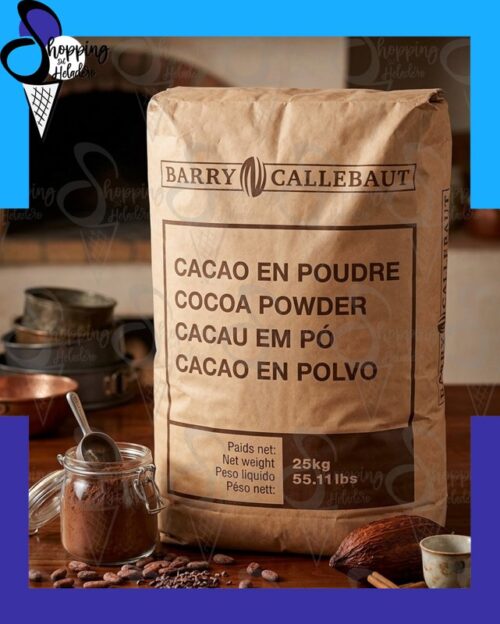 cacao barry callebaut alcalino en bolsa de 25 kg para heladerías, distribuido en Zona Sur, Buenos Aires.