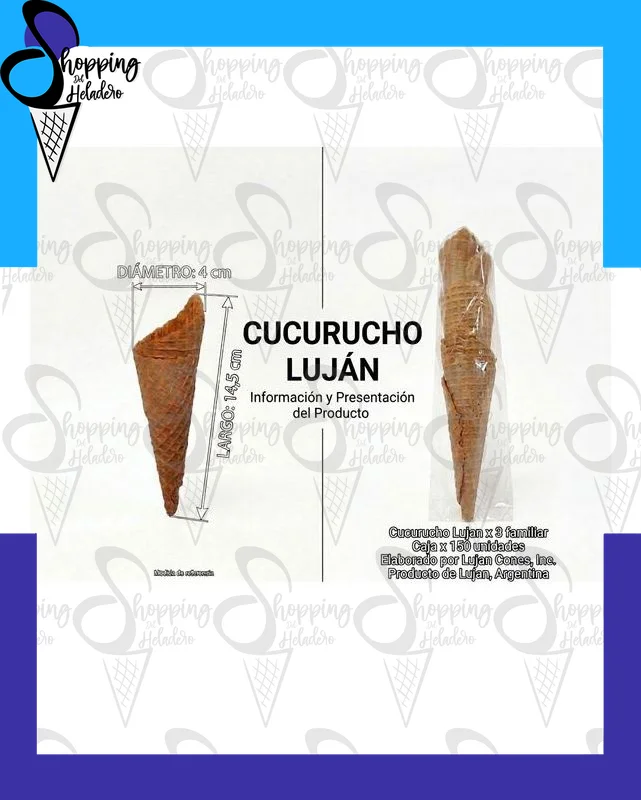 CUCURUCHO LUJAN FAMILIAR CHICO ENVOLSADO X 3 CAJA X 150 UNIDADES
